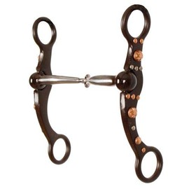 Showman Brown Steel Snaffle Bit w/Engraved Copper Studs & Silver Accents! New Horse TACK!