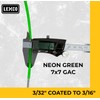 Lexco Cable 3327316CCNG 250' Spool of 3/16" Neon Green PVC