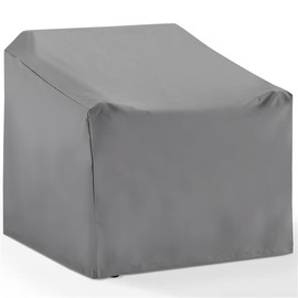 Pemberly Row Contemporary Patio Polyester Fabric Chair Cover in Gray