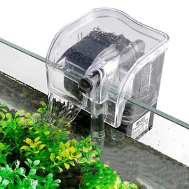 HIERYAN Fish Tank Small Filter Aquarium Hang on Filter Small Aquarium Filter，Small Submersible Hanging Fish Tank Filter for 1 to 8 Gallons Tank