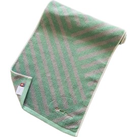 Imabari Towel, Face Towel, 13.4 x 31.5 inches (34 x 80 cm), Haruhi Organic Cotton Towel, Made in Japan, Imabari, 100% Cotton, Skin-friendly, Cute, Cotton, Yoga, Gym, Bathing, Spa, Sauna (Green)