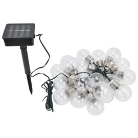 20LEDs G50 Solar Bulb Light String Outdoor Waterproof for Garden Wedding Holiday Villa Lawn Project Lighting Decoration LampWarm White Light