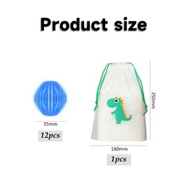 12 Laundry Balls for Hair Removal with Storage Bags, Pet Hair Removal Washing Machine, Reusable Pet Hair Removal Machine, Suitable for Washing Machines (Blue)
