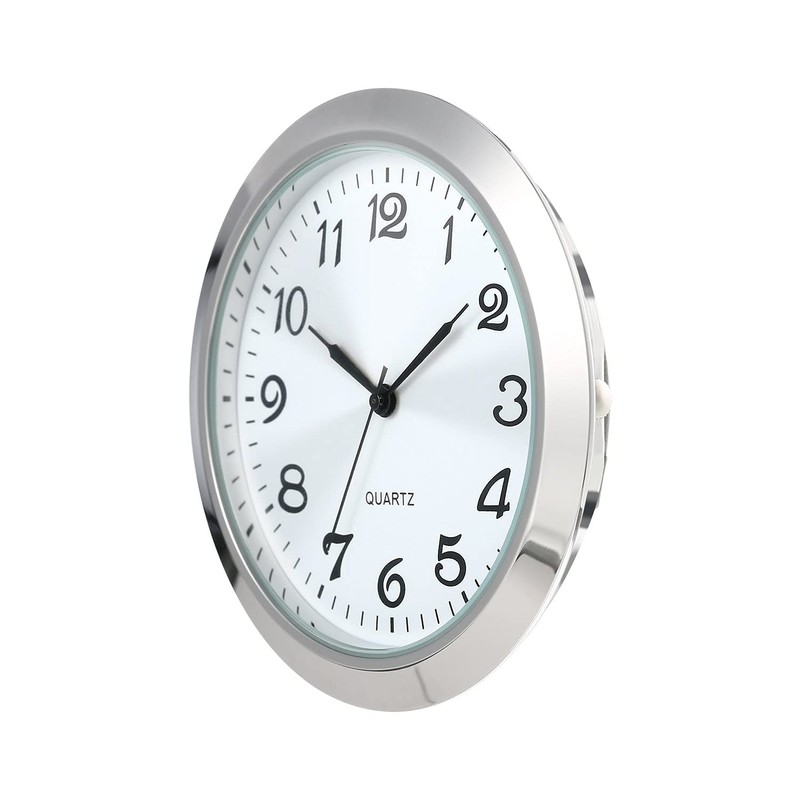 2-1/8 Inch (55 mm) Quartz Clock Insert, Zinc-Alloy Metal Case,