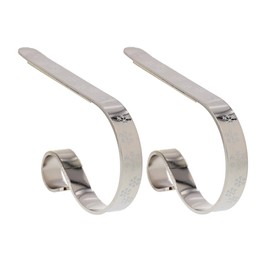 H&D Pack of 2 Silver Shiny with Snowflakes Christmas Mantle Clips