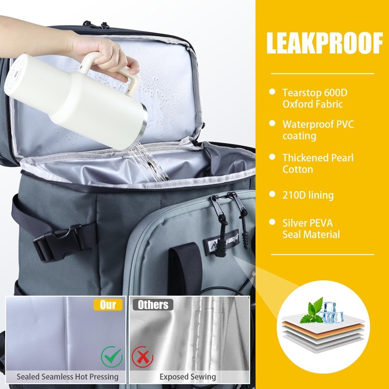 Backpack Cooler - AYAMAYA Upgrade Leakproof Cooler Backpack with Padded