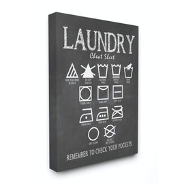 Stupell Industries Laundry Cheat Sheet Canvas Wall Art, 36 x 48, Design by Artist Susan Newberry Designs