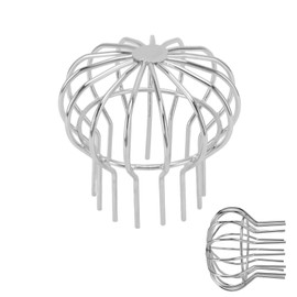 Stainless Steel Downpipe Protection, Gutter Protection, Gutter Downpipe Protection, Downpipe Leaf Catcher, Downpipe Protection, 110 mm, Gutter Guard Strainer to Stop Moss, Mud, Mud, Balls, Silver