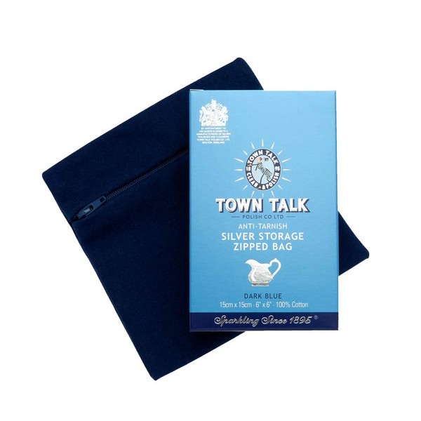 Anti-tarnish Zipped Silver Storage Bag by Town Talk (6" x 6")