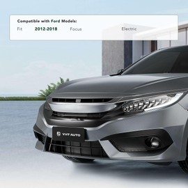 YHTAUTO Front Side License Plate Frame Compatible with Ford Focus 2012-2018 Electric, Black Bumper License Plate Bracket, No Drill Licence Plate Holder w/Screws