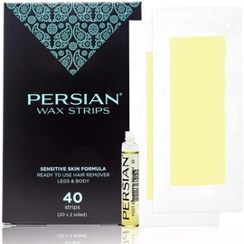 Persian Legs & Body Wax Strips (40 strips), Hair Removal Waxing Strips for Legs, Body, Bikini, Arms, Underarms with After care Oil, Pack of 1 (CSB)
