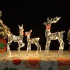 3Pcs Lighted Christmas Decoration Deer, Iron LED Reindeer Family Set,