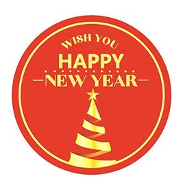 Happy New Year Stickers for Package Seals,Stickers for Cards Envelopes Package Boxes,1.5 Inch 500 Pcs