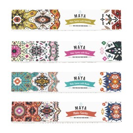 SOUL STICKS Maya Palo Santo Variety 4 Pack Incense Sticks Cleansing Smudge | 6 Sticks Per Pack | Made in Peru (Fuerza)