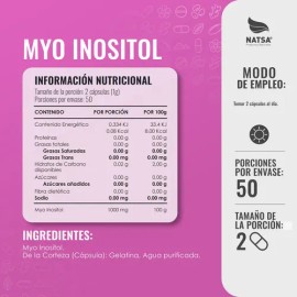 Inositol, 300 Cápsulas (3 Frascos 100 Cap C/u) Sabor N/A