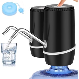 Myvision 2 Pack Electric Portable 5 Gallon Water Dispenser, Universal Micro USB Charging Water Bottle Pump, 3-5 Gallon Jug Water Dispenser with Silicone Cap (2pcs Mode 9)