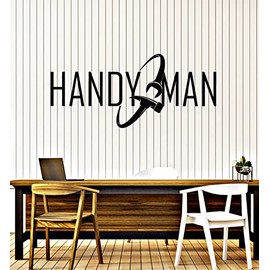 Vinyl Wall Decal Handyman Repair Art Service Tools Hammer Stickers Mural Large Decor (g6735) Black