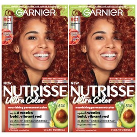 Garnier Hair Color Nutrisse Ultra Color Nourishing Creme, RC1 Medium Intense Copper Red (Terracotta Chili) Permanent Hair Dye, 2 Count (Packaging May Vary)