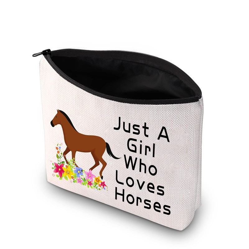 PXTIDY Funny Horses Cosmetic Bag Horse Lover Gift Just A