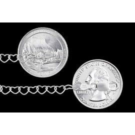 Sterling Silver Italian Love Heart Chain 5.3mm Solid 925 Italy Infinity Promise Necklace 26"