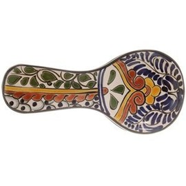Tierra Fina Talavera Floral Ceramic Spoon Rest - 10" x 4.5" Multicolor