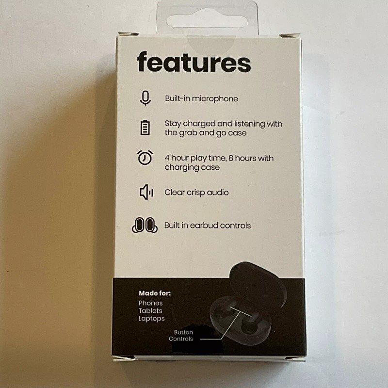 Gems Listen Up Earbuds With Charging Case.Black