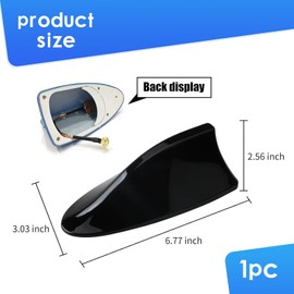 Sumjig 1 PC Car Shark Fin Antenna, Decorative Roof Spoiler Radio Signal Enhancement Antenna with Copper Screws, Signal Receiving Accessories, Suitable for Most Car Models (Black)