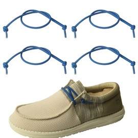 NEEVIRID 2 Pairs Elastic Shoe Laces for Hey Dude No Tie,Shoelace Replacements for Hey Dudes Half Round Shoelaces Replacement, Blue, 43 CM