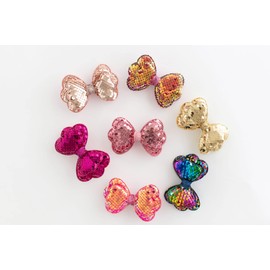 Summer Crystal Sparkling Sequins 3D Butterfly Bow Hair Clip For Girls - Stylish Hair Accessories for Everyday, Birthday and Parties (4Pcs GMMP)