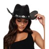 Womens Western Cowboy Hats Studded Pinched Western Cowgirl Hats Wide