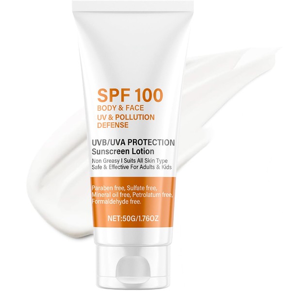 SPF 100 Sunscreen - Face Sunscreen - Waterproof Moisturiser With