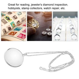 Necklace Magnifier, Hanging Magnifier, 5X Pocket Magnifying Glass Monocle Lens Necklace Magnifying Glass Loupe Hanging Loupe Utility Monocle Lens for The Seniors Elders Aged Reading Increase Vision