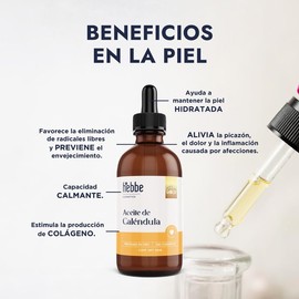 Hebbe - Aceite de Caléndula 100% Puro, Hidratante y Cicatrizante para Piel y Cabello, 50 g