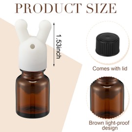 Chunful 2 Pcs Essential Oil Inhaler Leakproof Double Hole Aroma Nasal Inhaler Cap Mini Perfume Dispenser Bottle for Enhances Aromatherapy (White)