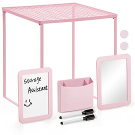 Locker Organizer Accessories Kit for Girls, 8 Pcs Pink Locker Decorations for Middle School, Back to School Preppy Essentials Set