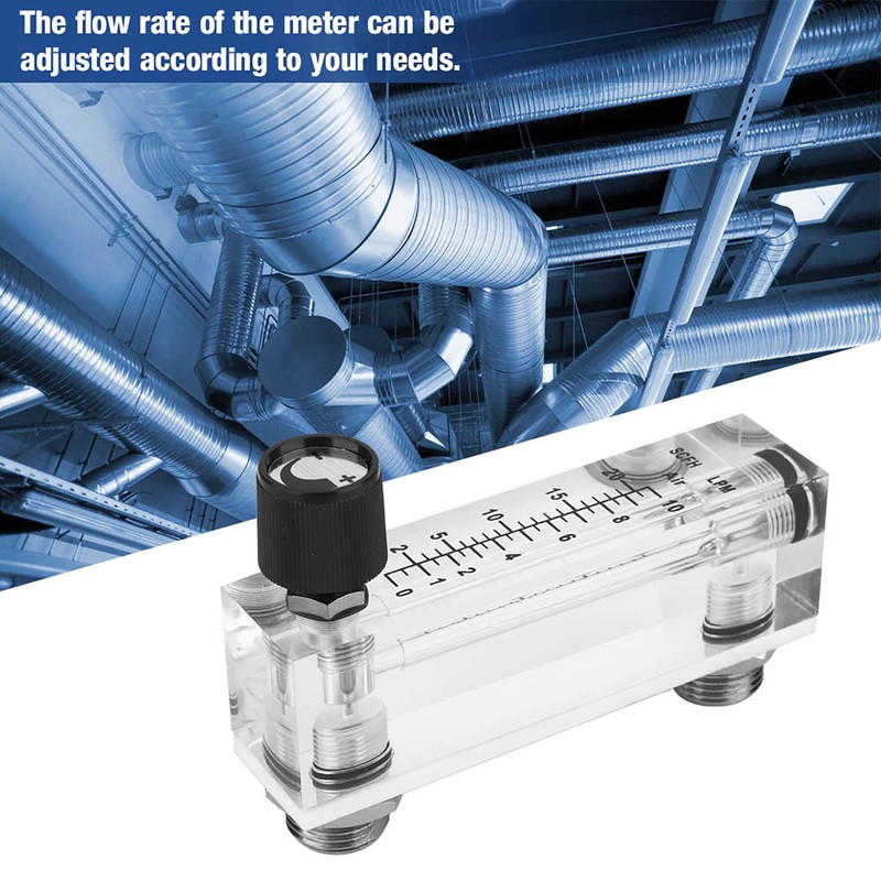 LZM6T Acrylic PMMA Adjustable Panel Type Gas Flowmeter 1~10LPM 1/4"BSP