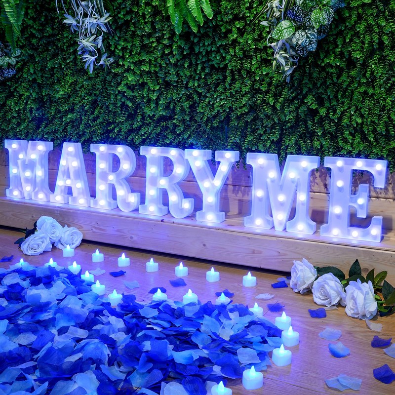 Hortsun Marry Me Light up Letters Proposal Decorations Will You