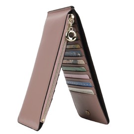 YALUXE Women's RFID Blocking Genuine Leather Wallet Billfold Credit Card Holder Organizer with Zipper Pocket for Phone