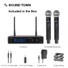 Sound Town Dual-Channel Professional UHF Wireless Microphone System (SWM10-U2HH)
