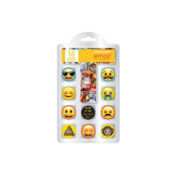 Emoji EMNVE1 Eraser Pack, Multi