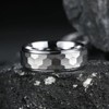 King Will HAMMER 8mm Silver Tungsten Ring Hammer Comfort Fit