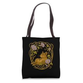 Art Nouveau Degu Floral Ornament Illustration Tote Bag