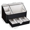 KINGFOM Leather Makeup Organizer with Drawer, Cosmetic Storage for Dresser
