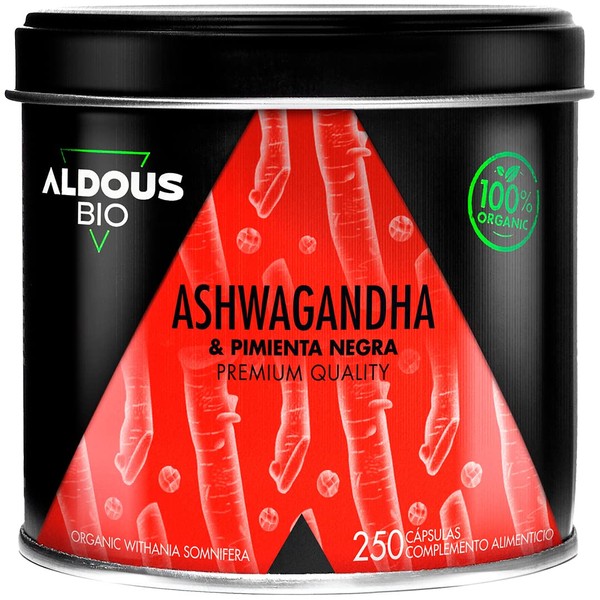 Ashwagandha Capsule BIO 2160 mg | 250 Capsule Vegetali | Radice di Ashwagandha con Pepe Nero | Senza Additivi | Withania Somnifera Alto Assorbimento | Certificazione Biologica