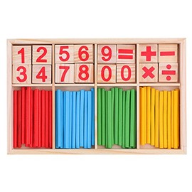 OFKPO Children's Wooden Maths Toy, Mathematics Numbers Training Game
