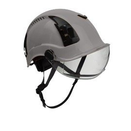 Malta Dynamics APEX Type 2 Safety Helmet – OSHA and ANSI Z89.1 Compliant Safety Hard Hats for Construction Workers and Vented Helmet for Head Protection (Grey with Clear Visor)