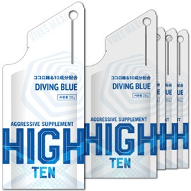 エナジーゼリー [HIGH-TEN ハイテン] エネルギーゼリーカフェインフリー ムクナ ドーパミン やる気 サプリ DIVING BLUE ～ヨーグルトフレーバー～ (5本入り)