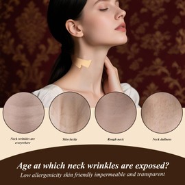 40 Pcs Neck Lift Tape Invisible Behind Neck, Instant Tightening and Lifting Tape for Sagging Skin, Invisible Face Lifting Bands Strips for Wrinkles & Double Chin (Beige, Large)