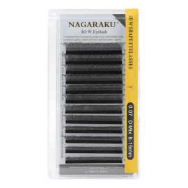 Blister Nagaraku 4d W Shape Mix 8-15mm, Extensiones Pestañas Tipo De Curvatura 0.07 D