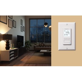 Honeywell Home RPLS740B ECONOswitch 7-Day Solar Programmable Switch, Lights and Motors, Indoor and Outdoor, Energy Saving, White